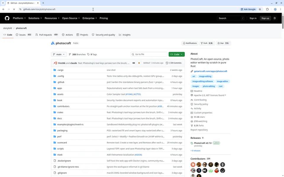 storytold/photocraft GitHub 仓库页面截图